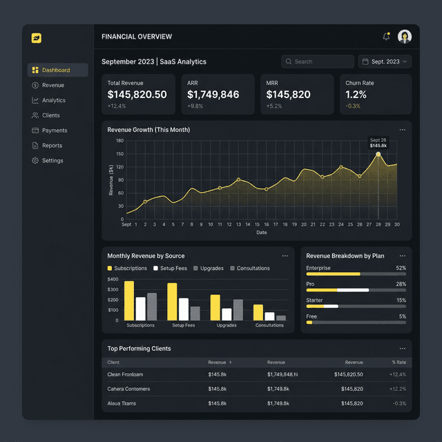 Modern Futuristic Financial Dashboard